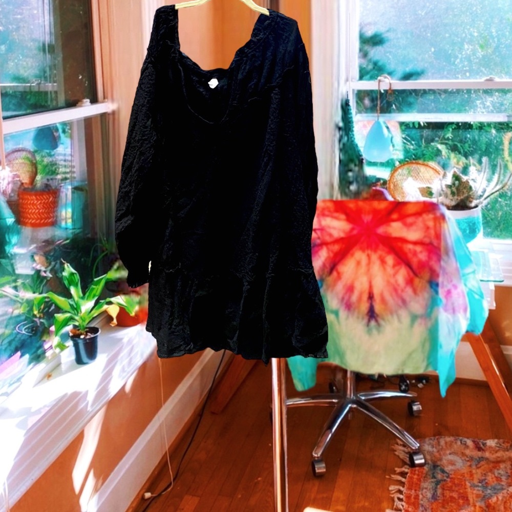 Black Luna Peplum Babydoll Dress ☁︎
